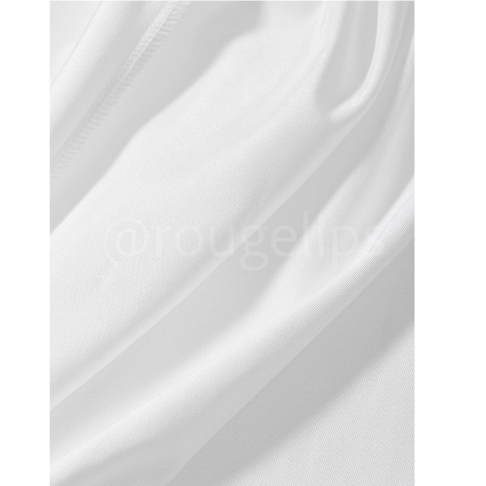 White Deep V Neck Backless Ruched Long Wedding Slip Sheath Dress - Picture 11 of 17